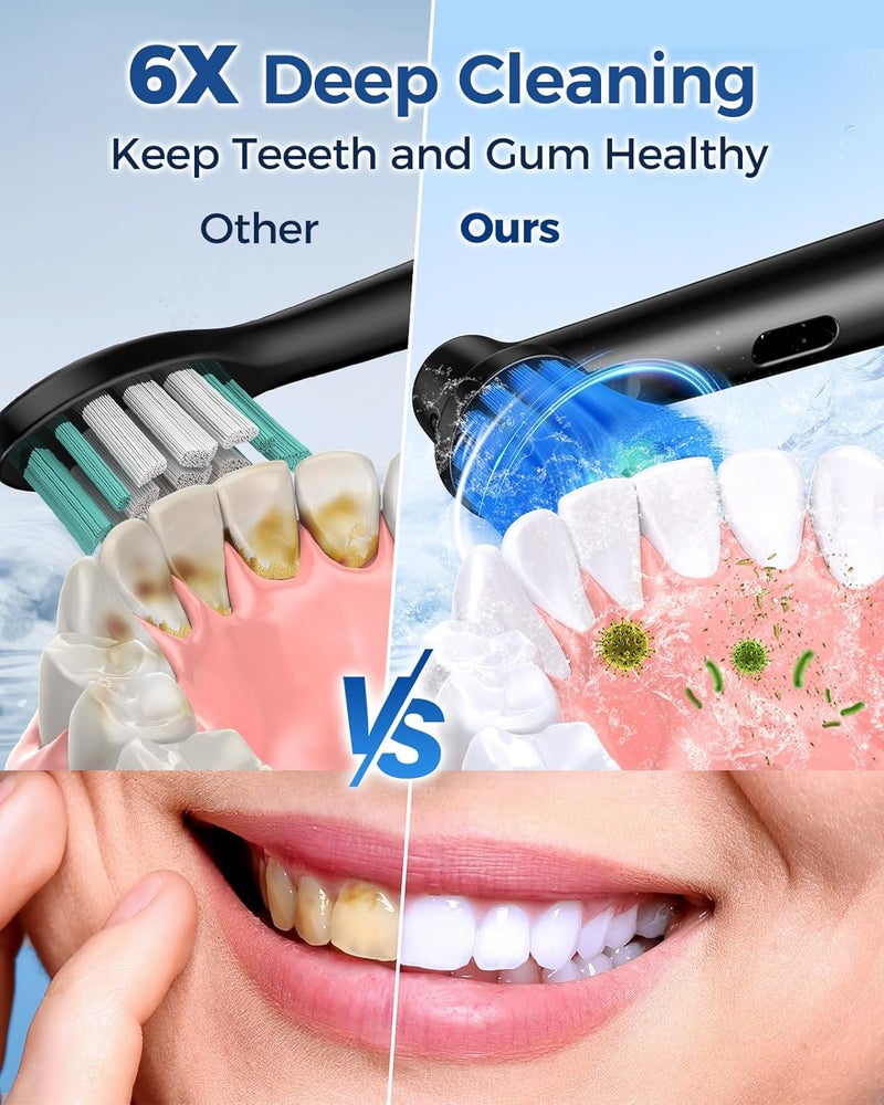 TEETHEORY Rotating Electric Toothbrush for Adults with 8 Brush Heads, Sensitive Gum Care Electric Toothbrush with 3 Modes and 2 Min Smart Timer, Rechargeable Last 60 Days - Image 3